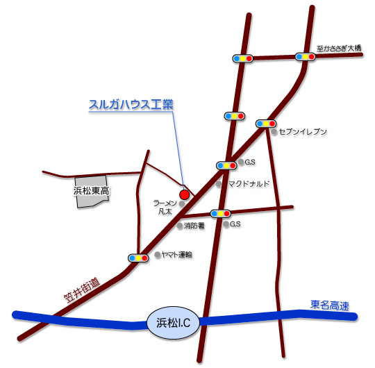 浜松インターチェンジ付近地図